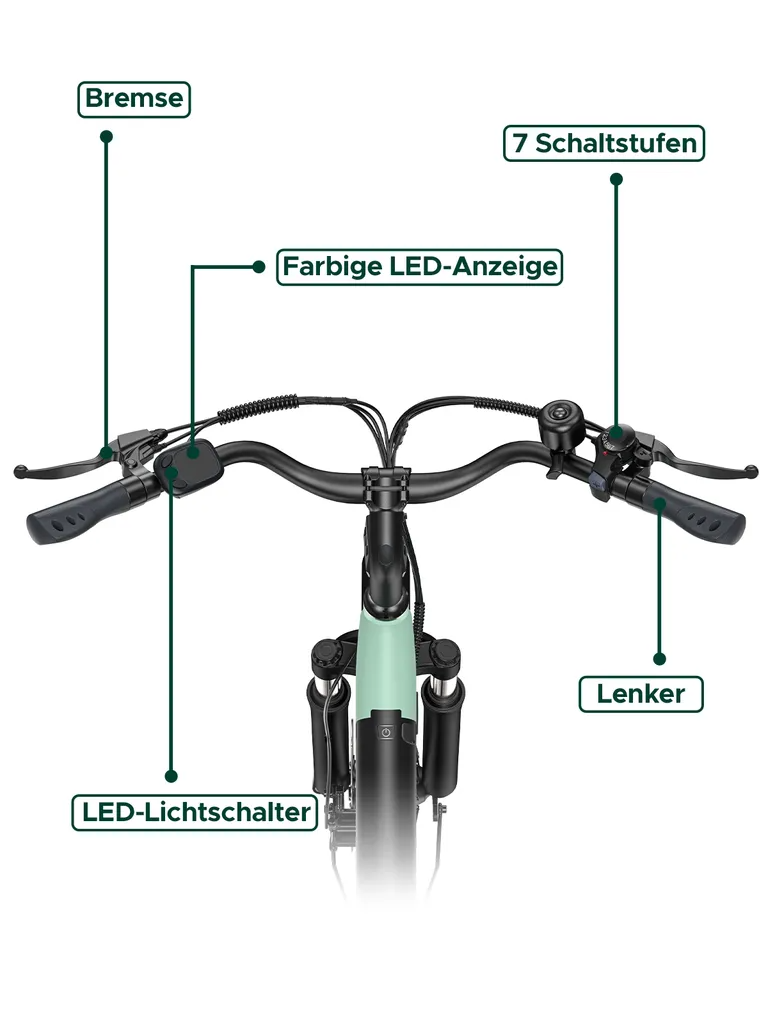 HillMiles MileCity1 E-Bike — 250W | 36V 13Ah | 80–100km | Shimano 7-Gang | 25 km/h