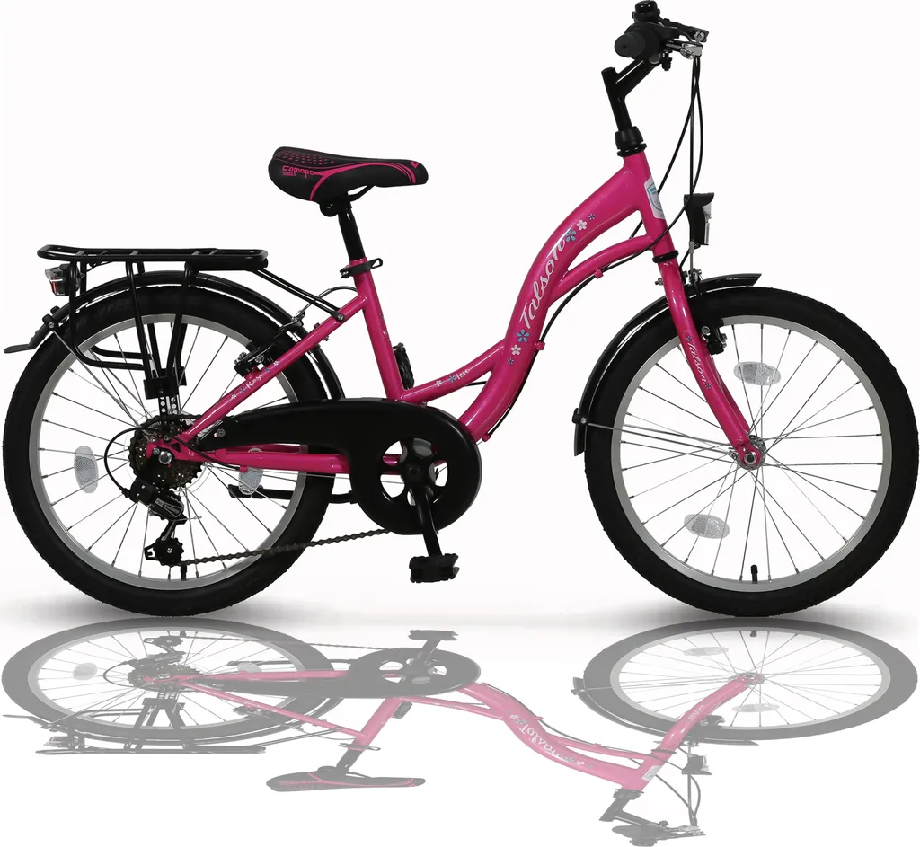 TMA Mädchenfahrrad 20" — 6-Gang Shimano | Beleuchtung | Rosa